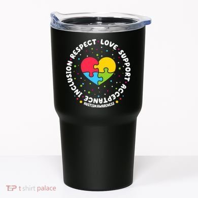 Autism Awareness Support Puzzle Heart Tumbler
