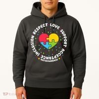 Autism Awareness Support Puzzle Heart Hoodie thumb 2