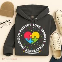 Autism Awareness Support Puzzle Heart Hoodie thumb 4