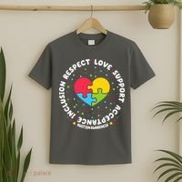 Autism Awareness Support Puzzle Heart T-Shirt thumb 2