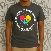 Autism Awareness Support Puzzle Heart T-Shirt thumb 3