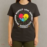 Autism Awareness Support Puzzle Heart T-Shirt thumb 4