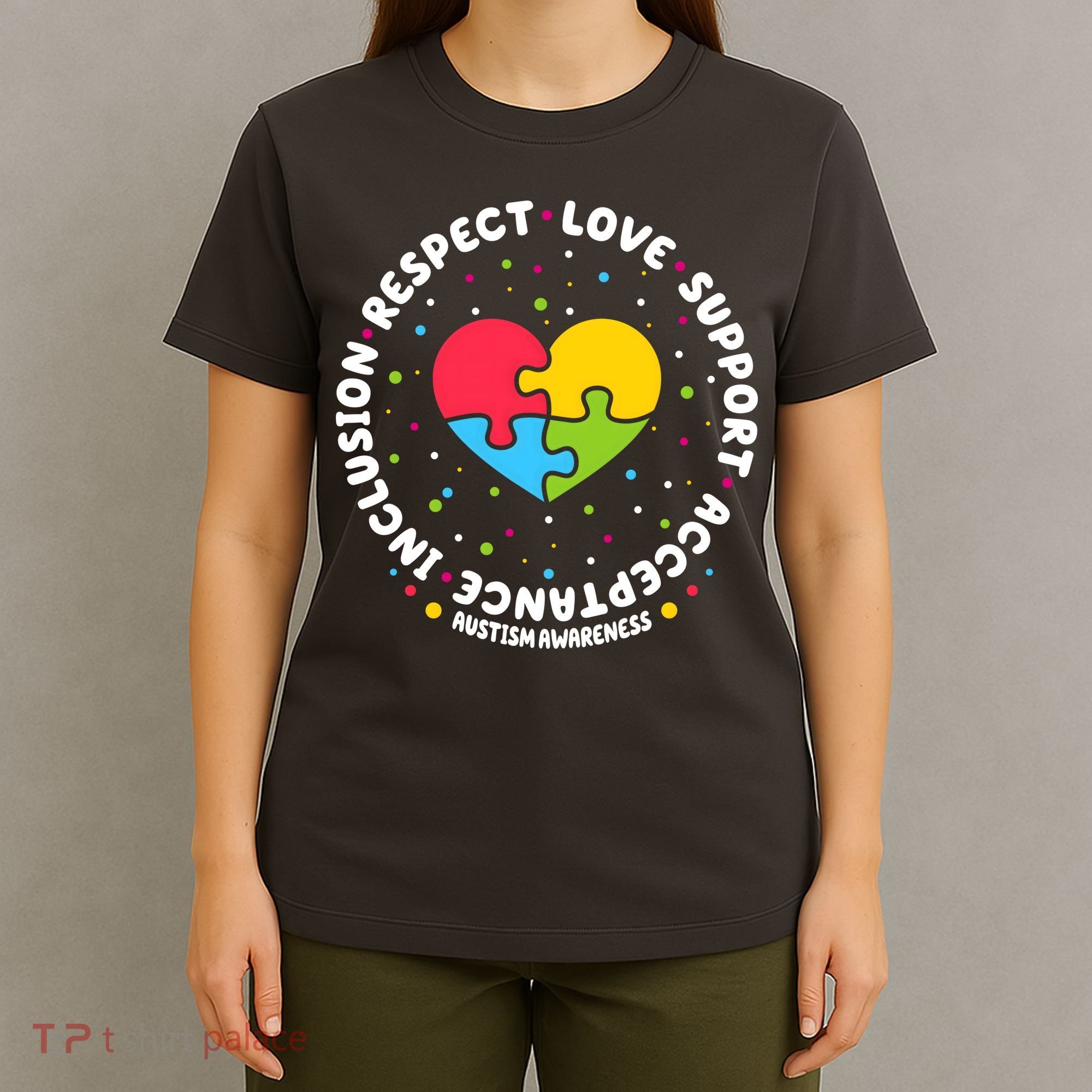 Autism Awareness Support Puzzle Heart T-Shirt