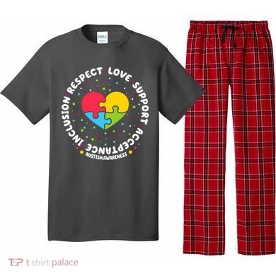 Autism Awareness Support Puzzle Heart Pajama Set