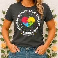 Autism Awareness Support Puzzle Heart Women's T-Shirt thumb 2