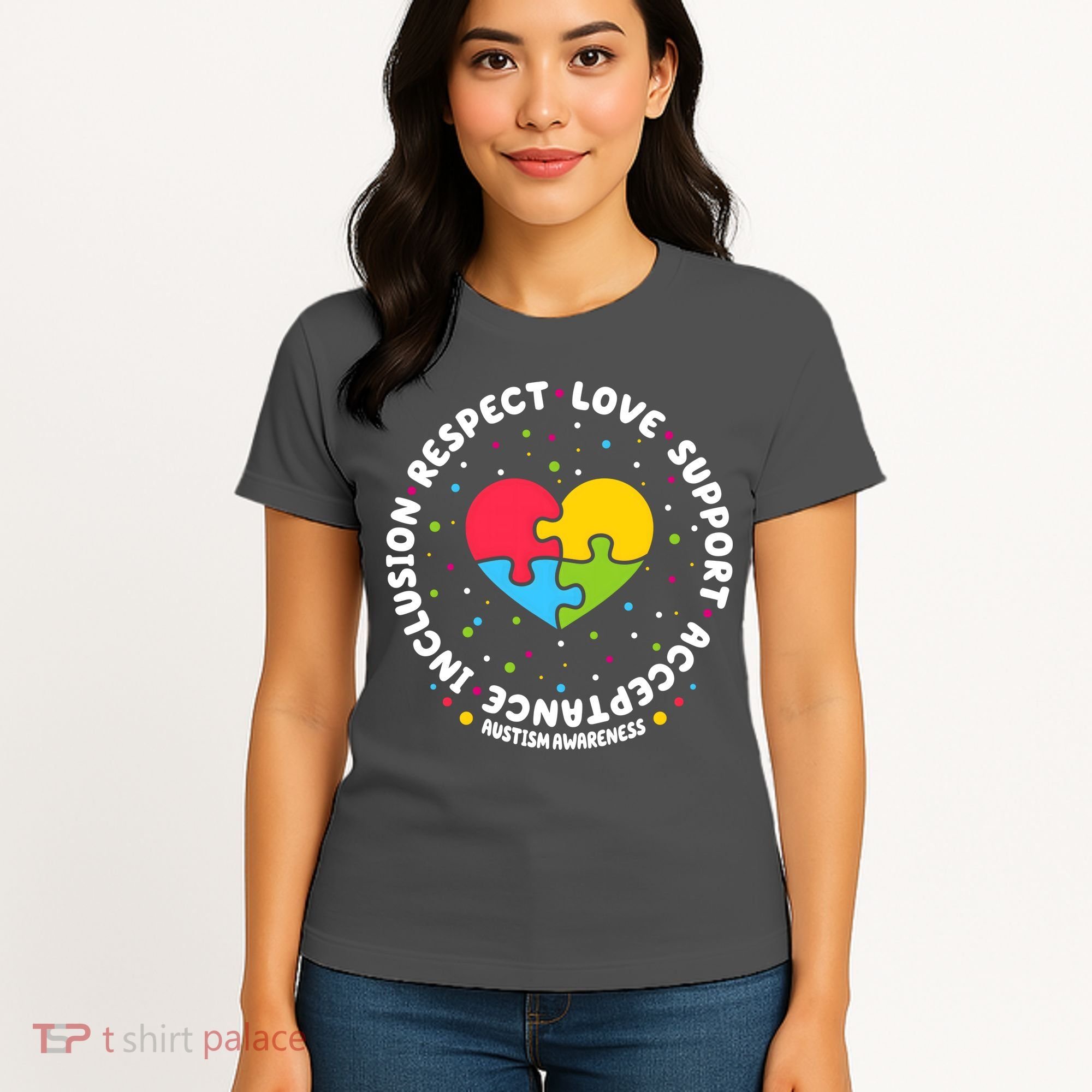 Autism Awareness Support Puzzle Heart Women's T-Shirt