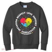 Autism Awareness Support Puzzle Heart Kids Sweatshirt thumb 0