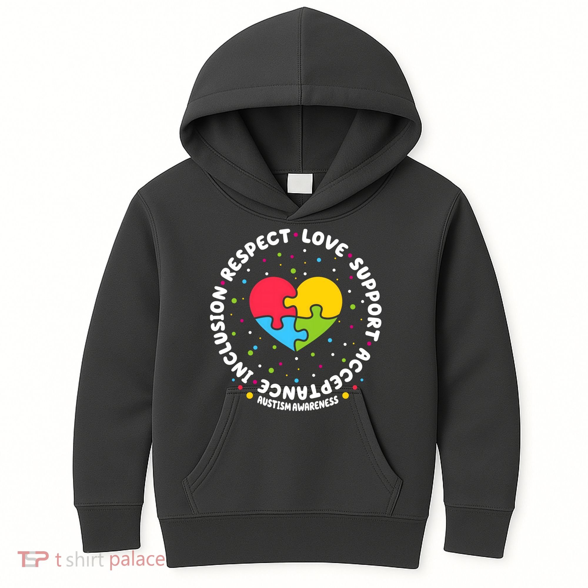 Autism Awareness Support Puzzle Heart Kids Hoodie