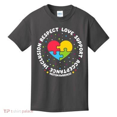 Autism Awareness Support Puzzle Heart Kids T-Shirt