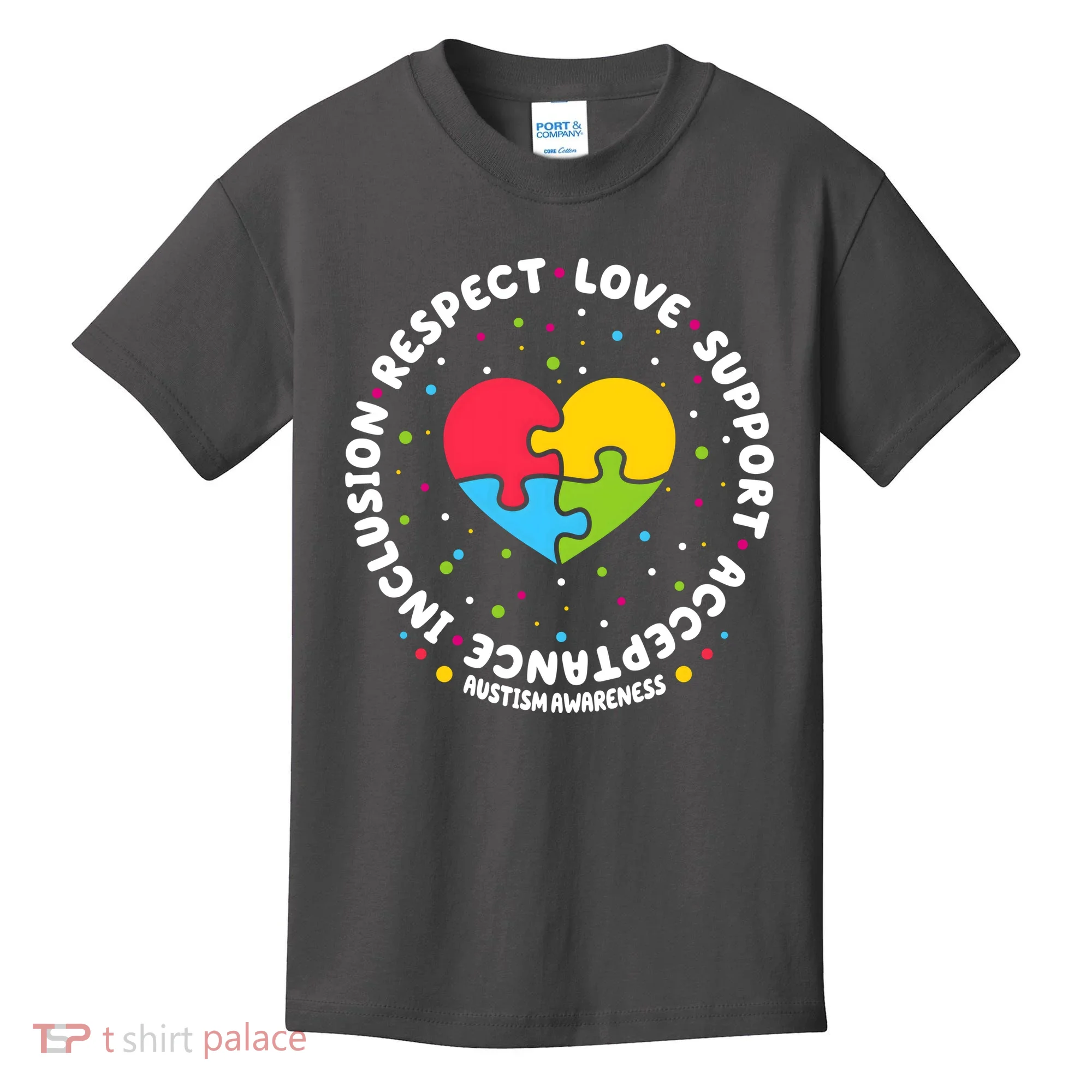 Autism Awareness Support Puzzle Heart Kids T-Shirt