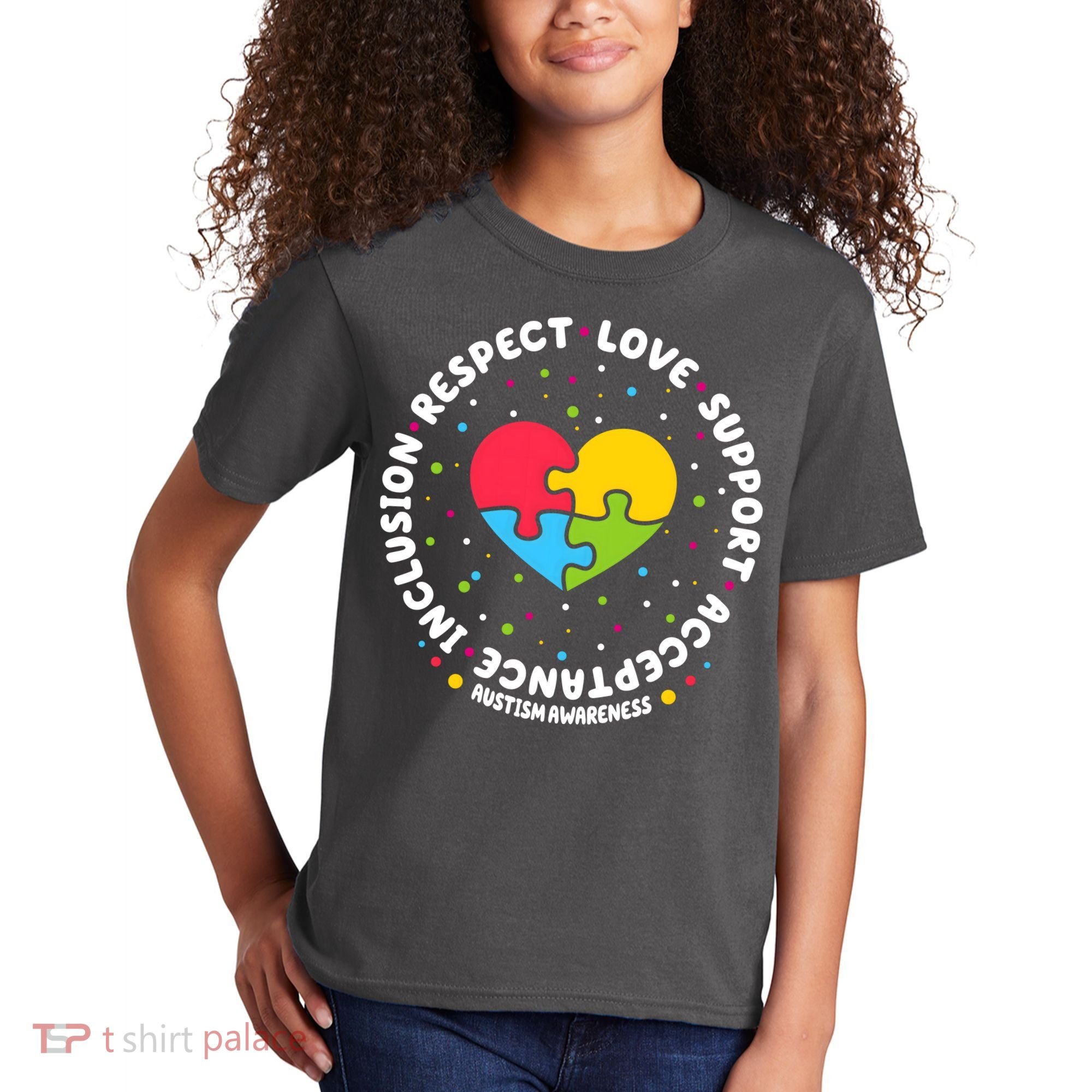 Autism Awareness Support Puzzle Heart Kids T-Shirt