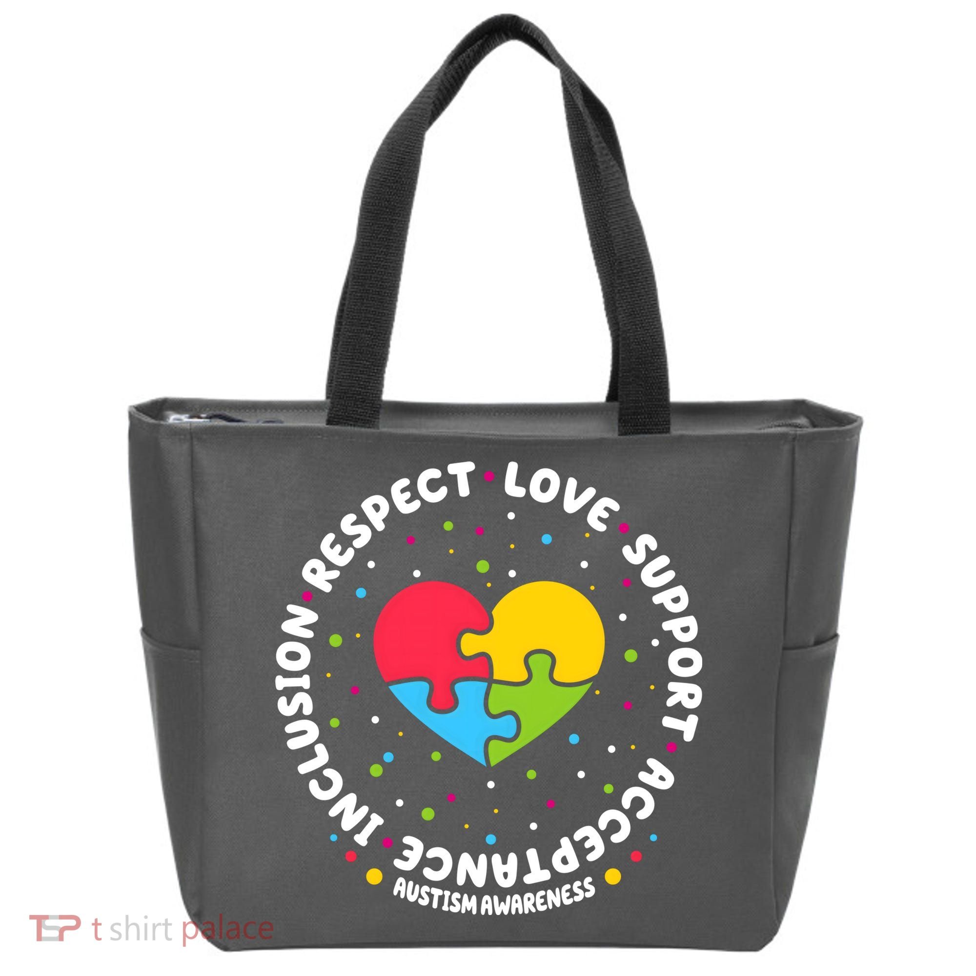Autism Awareness Support Puzzle Heart Tote Bag