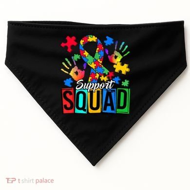 Autism Awareness Support Squad Family USA-Made Doggie Bandana