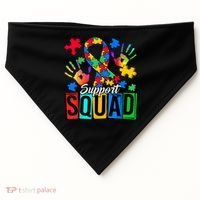 Autism Awareness Support Squad Family USA-Made Doggie Bandana thumb 0