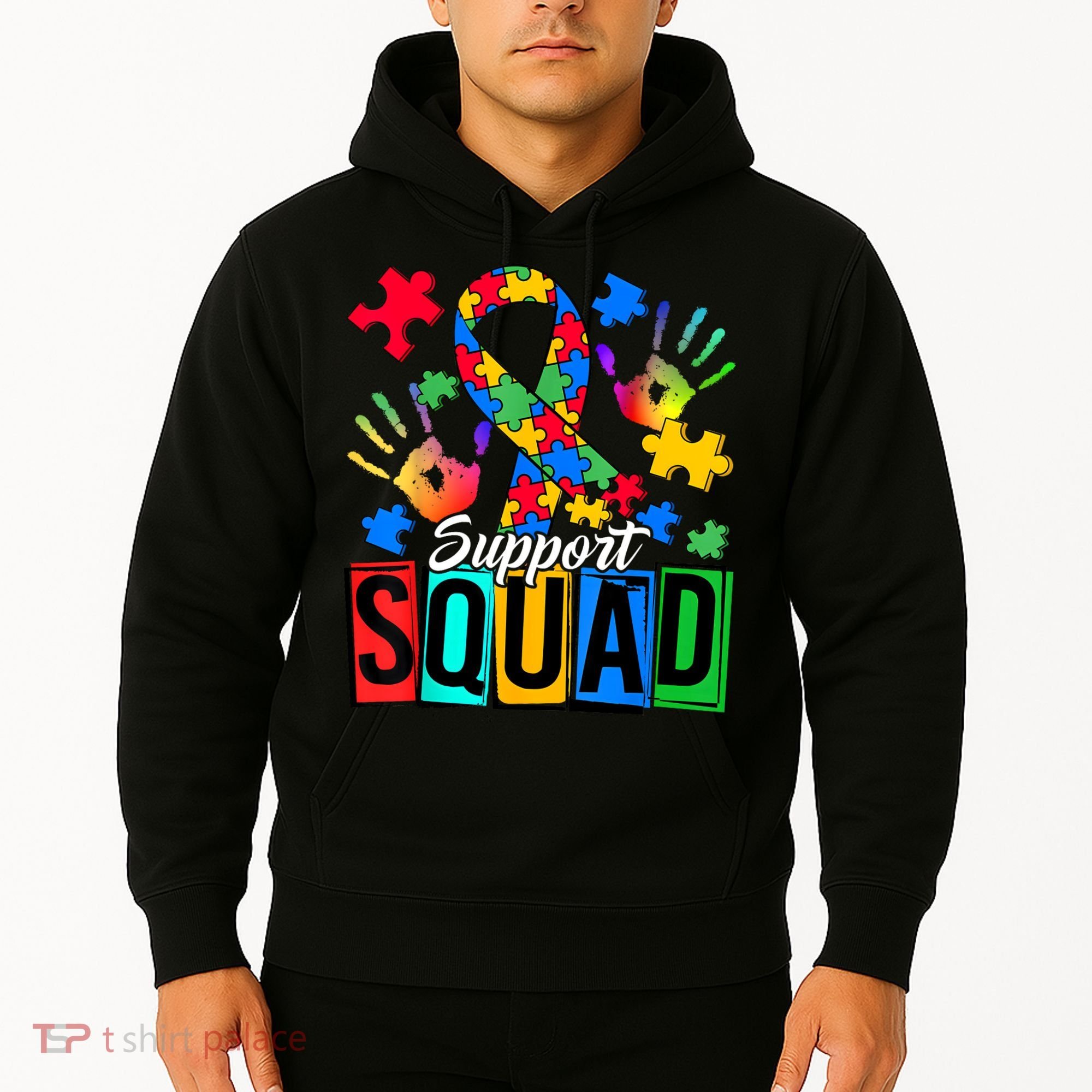 Autism Awareness Support Squad Family Hoodie
