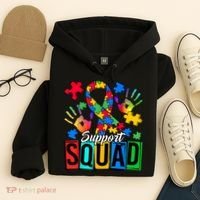 Autism Awareness Support Squad Family Hoodie thumb 4