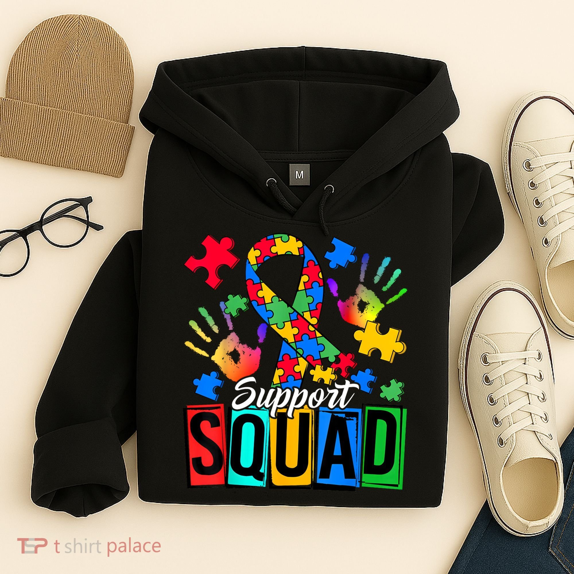 Autism Awareness Support Squad Family Hoodie