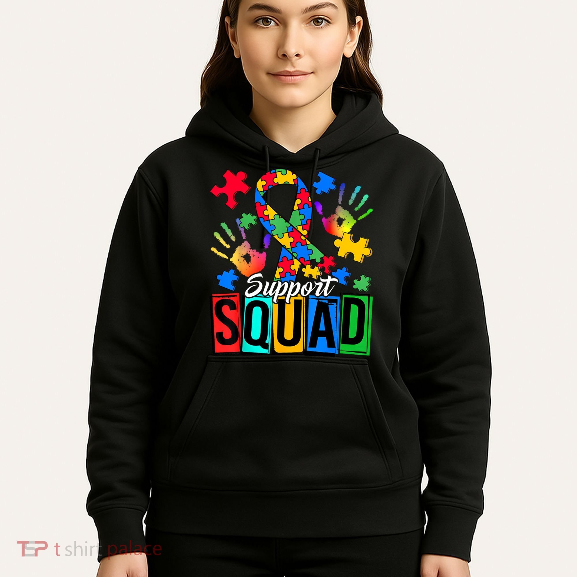 Autism Awareness Support Squad Family Hoodie