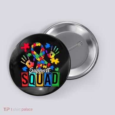 Autism Awareness Support Squad Family Button
