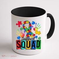 Autism Awareness Support Squad Family Coffee Mug thumb 1