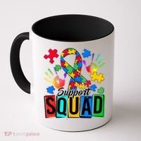 Autism Awareness Support Squad Family Coffee Mug thumb 0