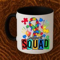 Autism Awareness Support Squad Family Coffee Mug thumb 2