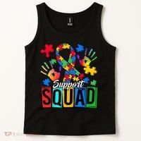 Autism Awareness Support Squad Family Tank Top thumb 2