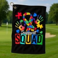 Autism Awareness Support Squad Family Golf Towel thumb 1