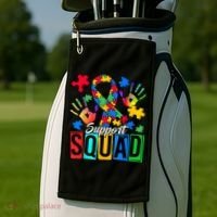 Autism Awareness Support Squad Family Golf Towel thumb 2
