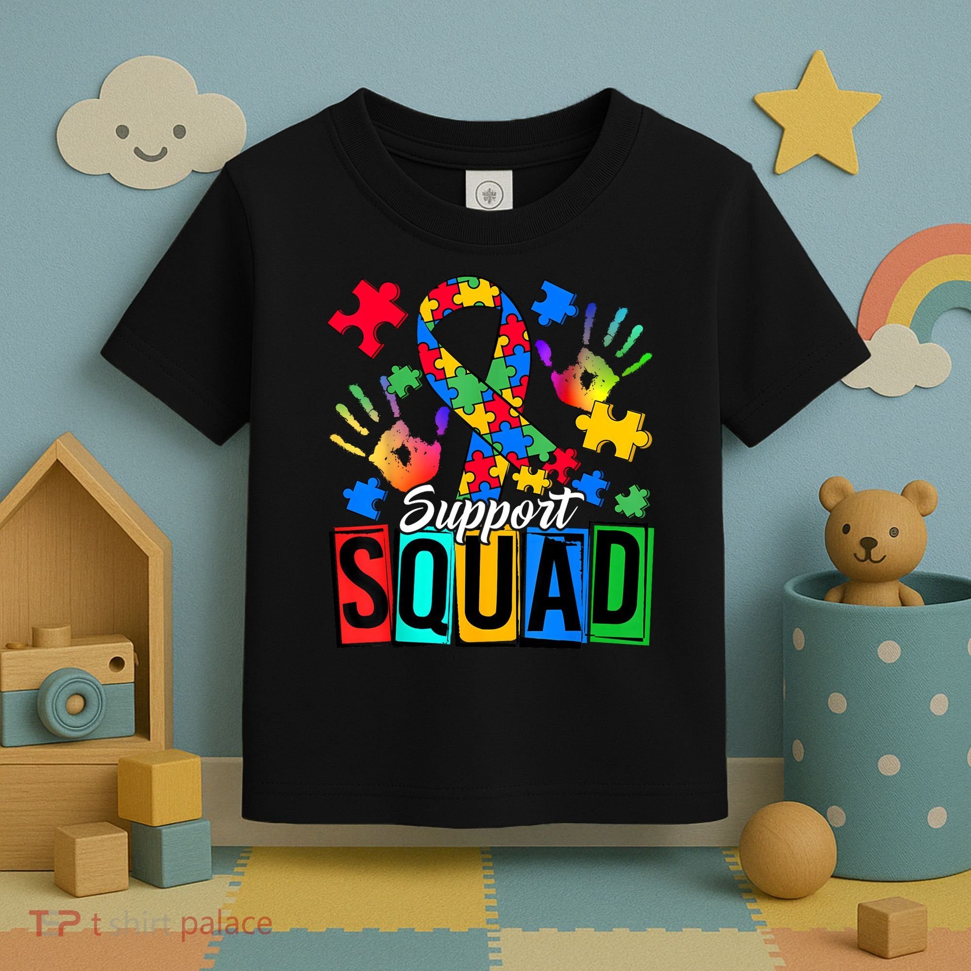 Autism Awareness Support Squad Family Toddler T-Shirt