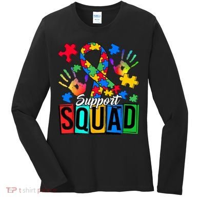 Autism Awareness Support Squad Family Women's Long Sleeve Shirt