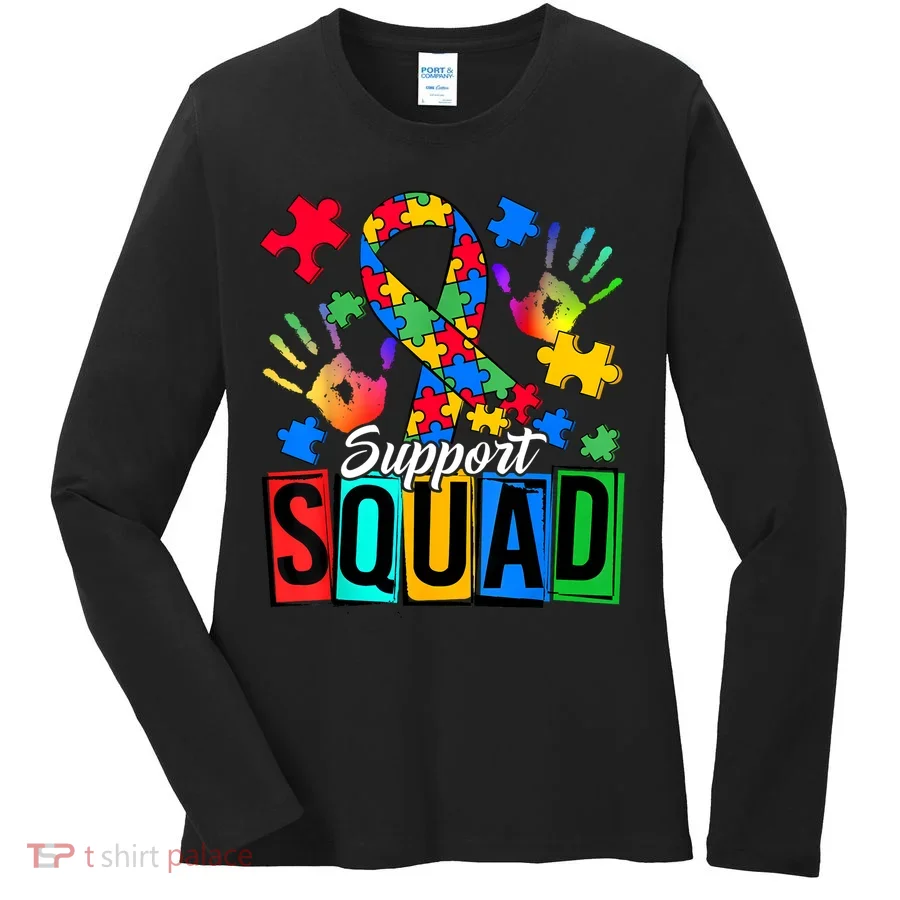 Autism Awareness Support Squad Family Women's Long Sleeve Shirt