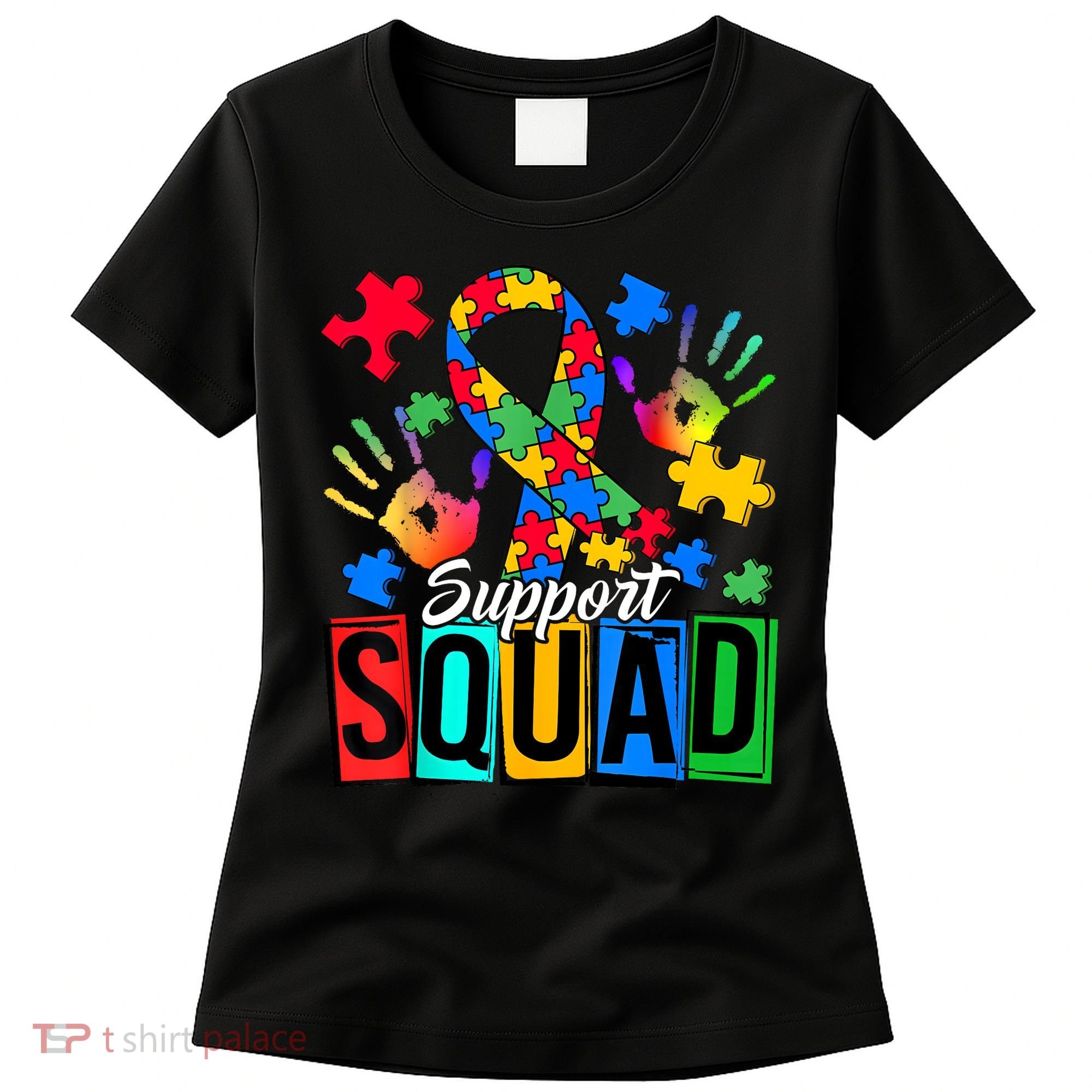 Autism Awareness Support Squad Family Women's T-Shirt