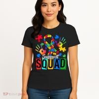 Autism Awareness Support Squad Family Women's T-Shirt thumb 4