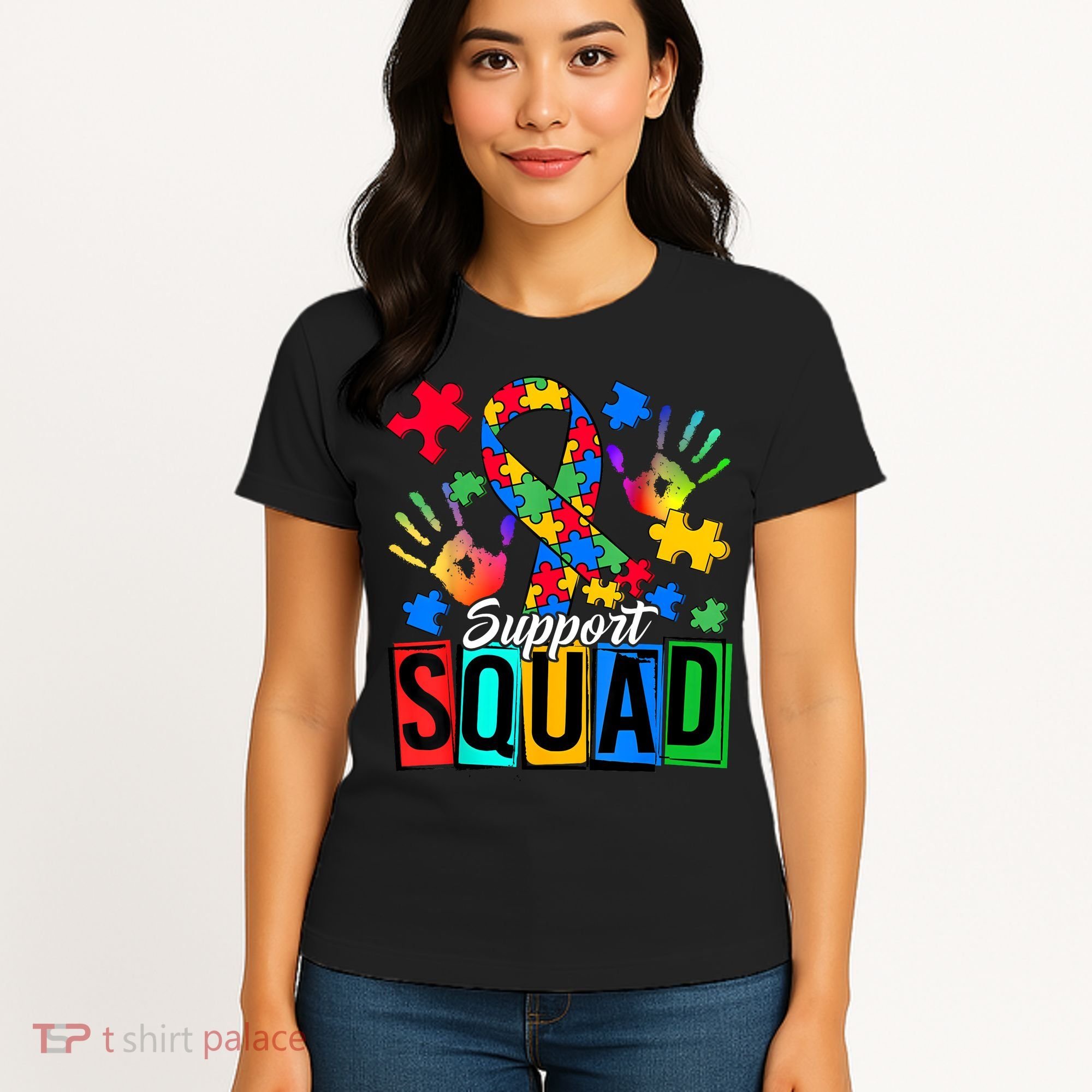 Autism Awareness Support Squad Family Women's T-Shirt