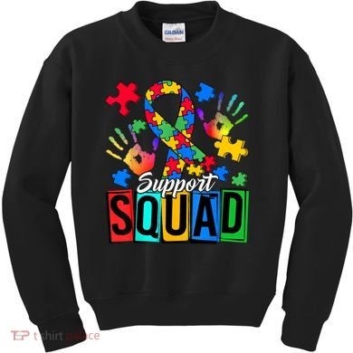 Autism Awareness Support Squad Family Kids Sweatshirt