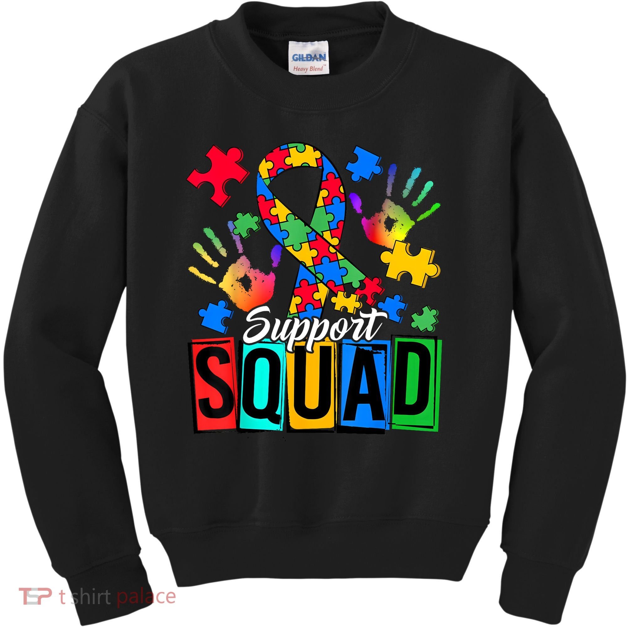 Autism Awareness Support Squad Family Kids Sweatshirt