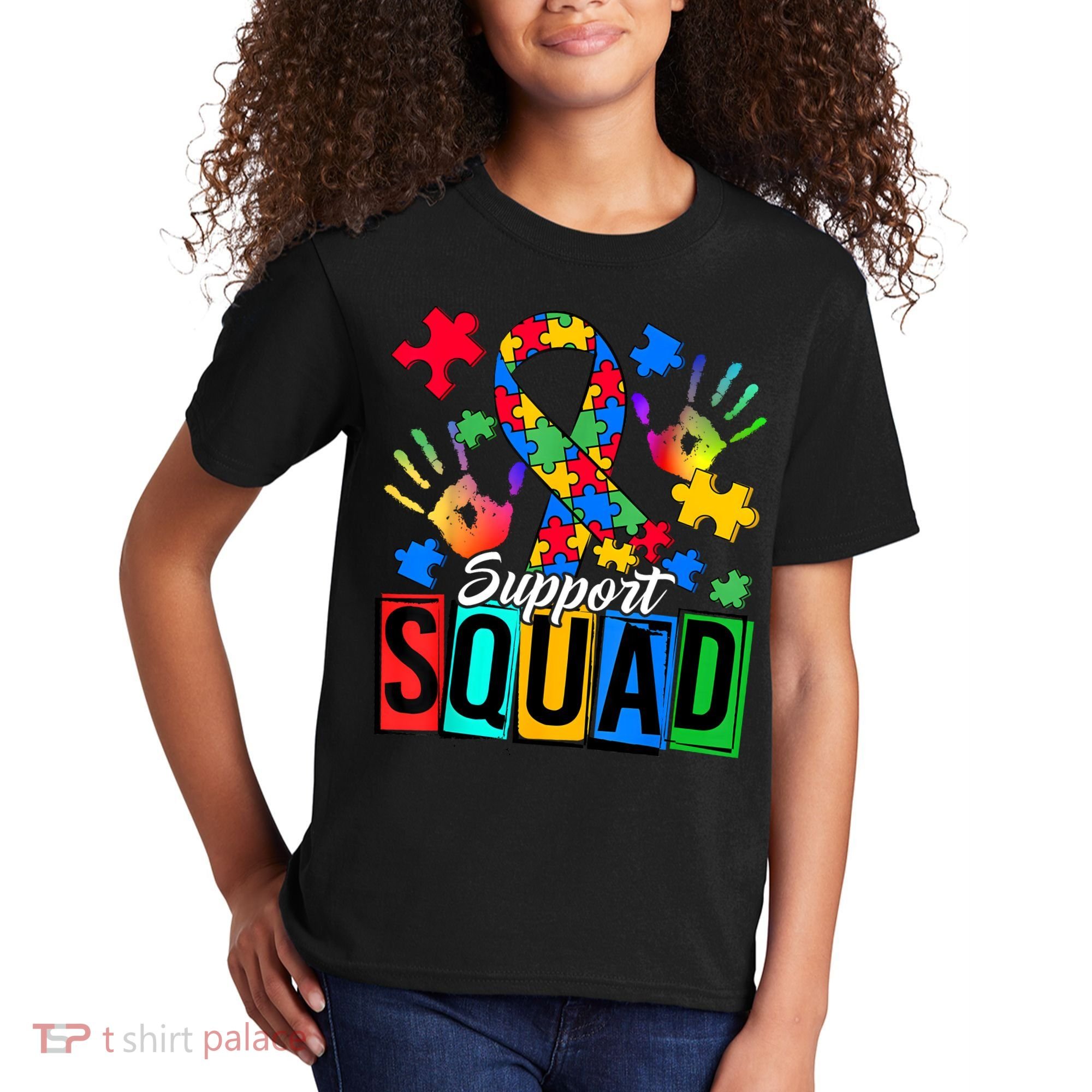 Autism Awareness Support Squad Family Kids T-Shirt