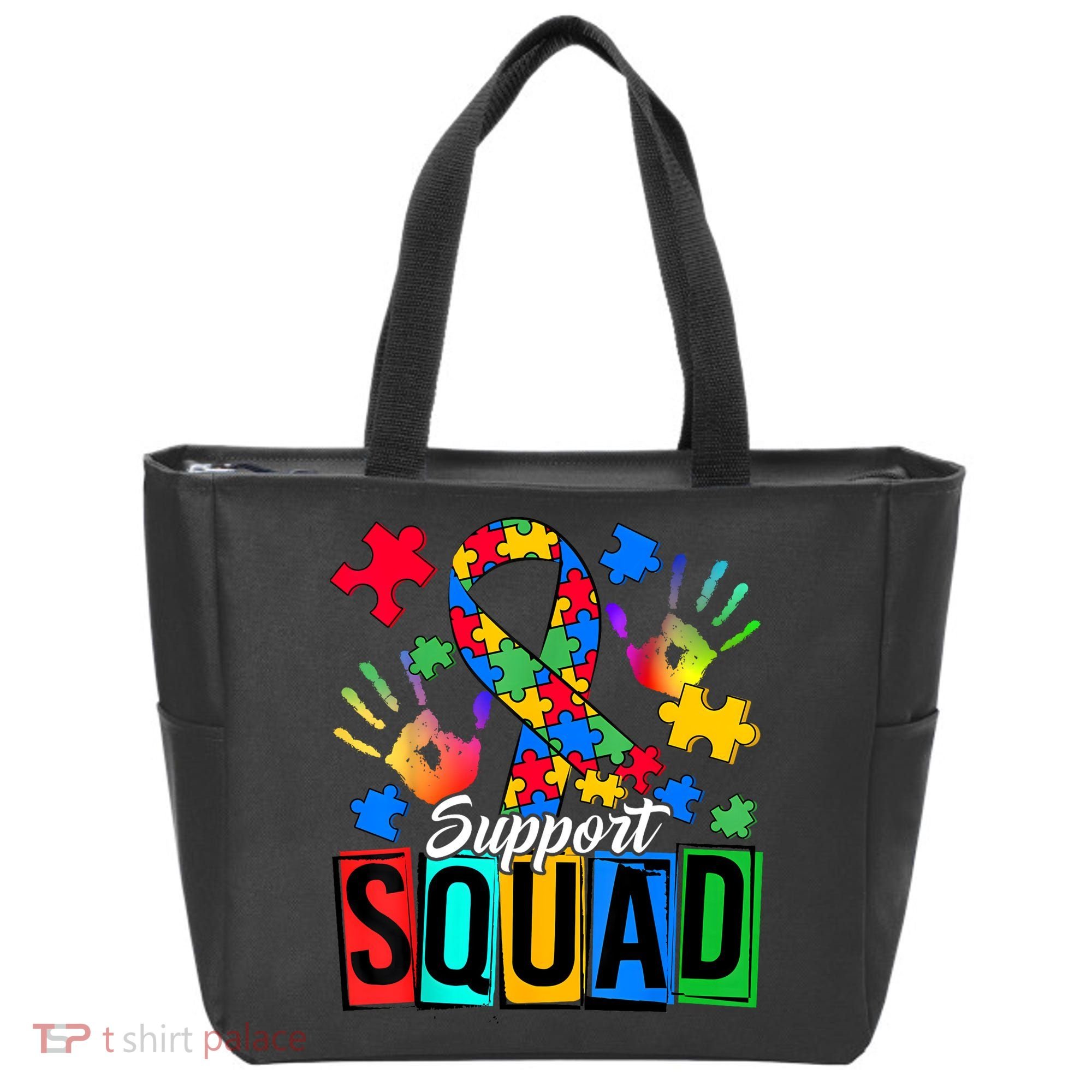 Autism Awareness Support Squad Family Tote Bag