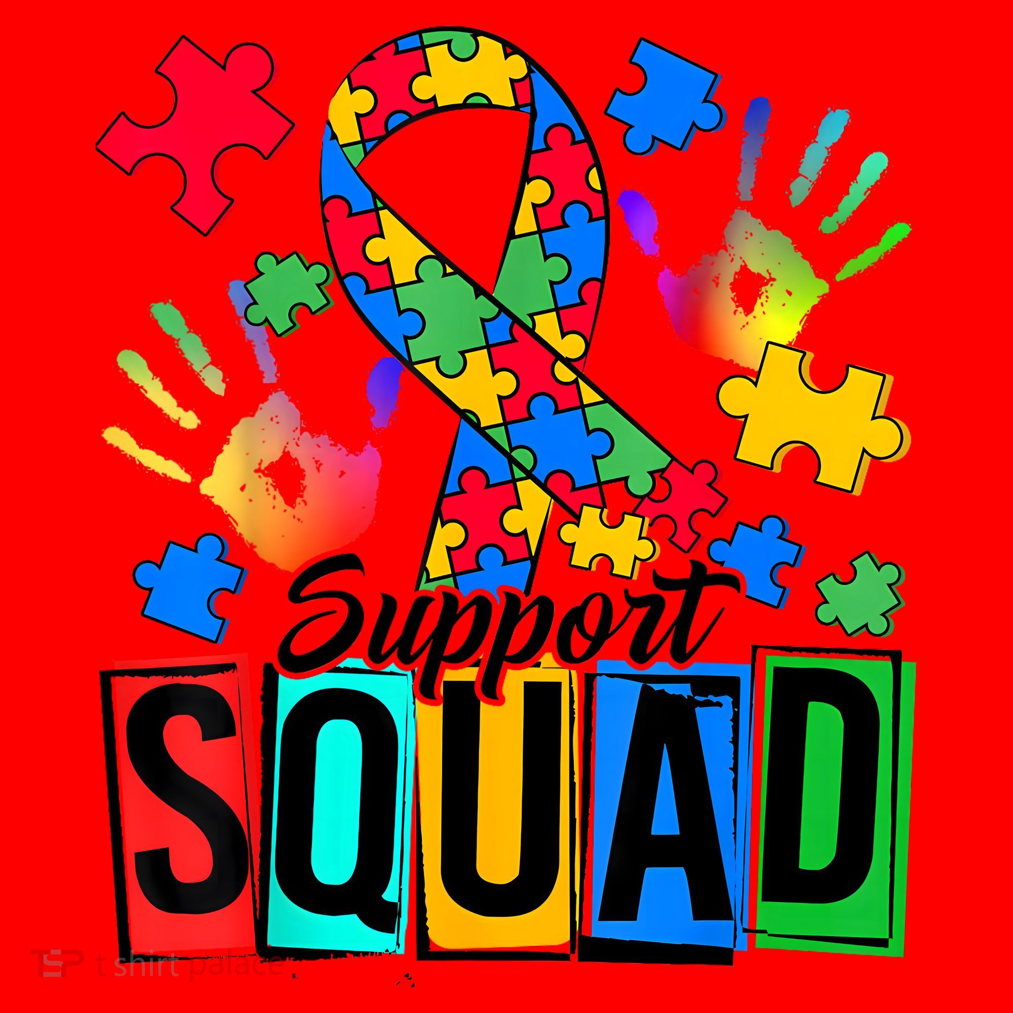 Autism Awareness Support Squad Family Santa Hat