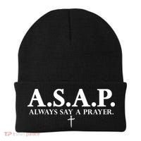 Asap Always Say A Prayer 3 Nails Cross Jesus Christ Christian Catholic Beanie thumb 0