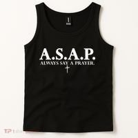 Asap Always Say A Prayer 3 Nails Cross Jesus Christ Christian Catholic Tank Top thumb 2