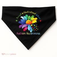 Autism Awareness Sunflower Accept Understand Love Autistic USA-Made Doggie Bandana thumb 0