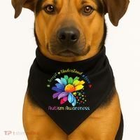 Autism Awareness Sunflower Accept Understand Love Autistic USA-Made Doggie Bandana thumb 1