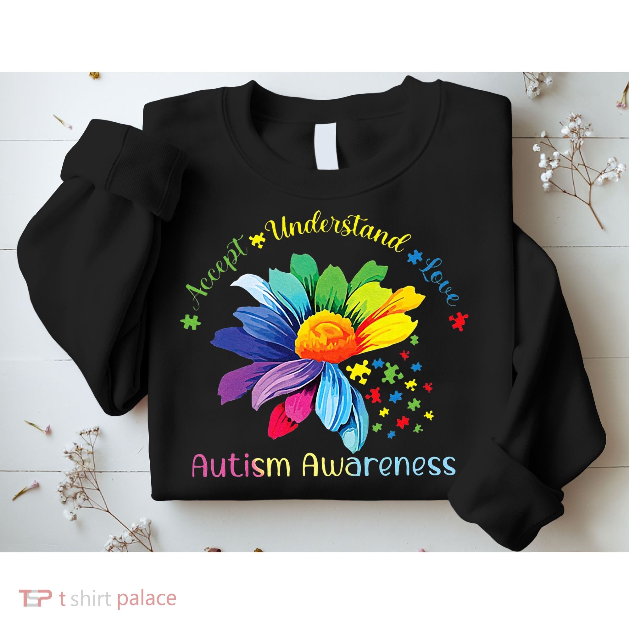 Autism Awareness Sunflower Accept Understand Love Autistic Sweatshirt