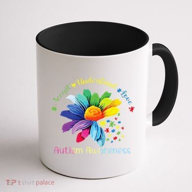 Autism Awareness Sunflower Accept Understand Love Autistic Coffee Mug back