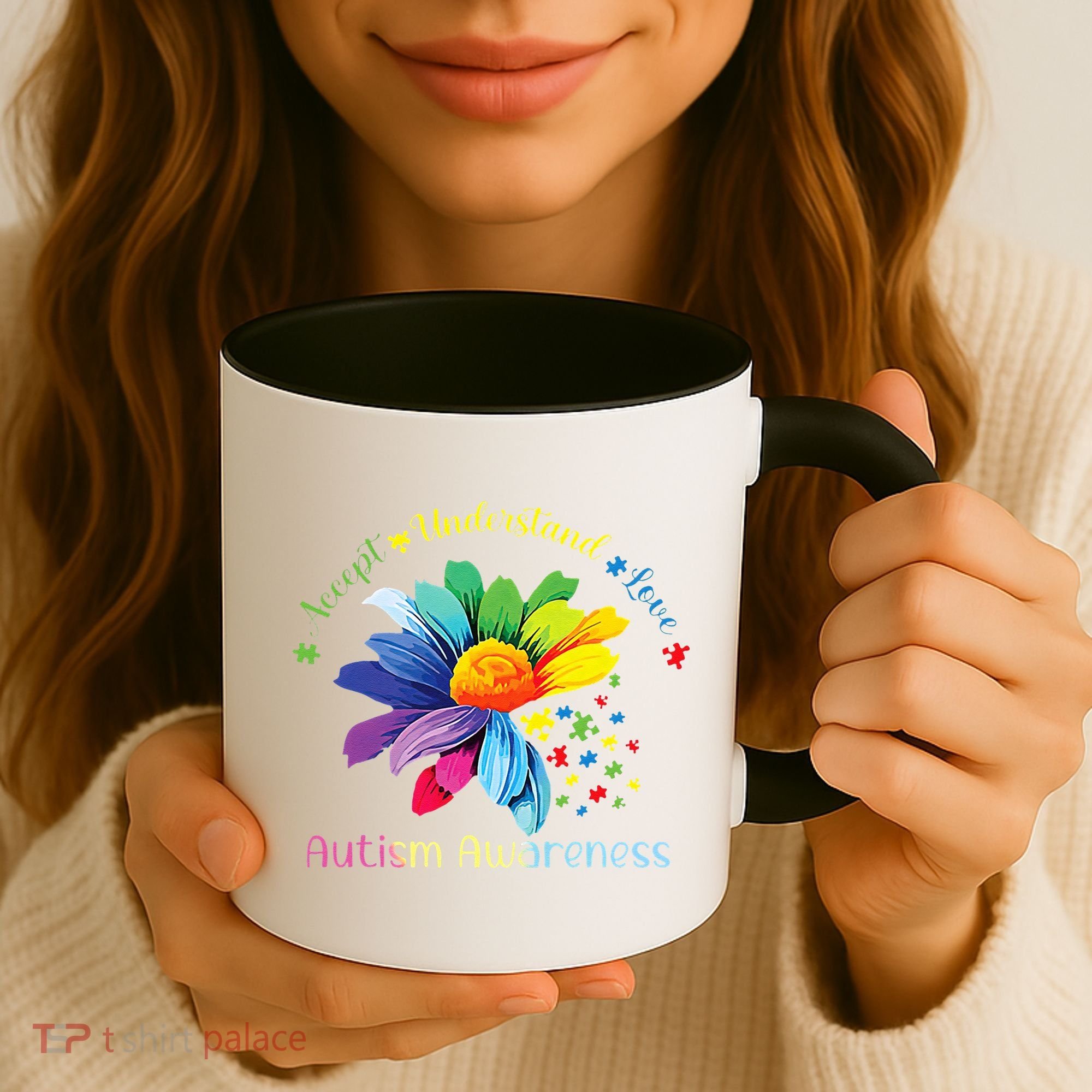 Autism Awareness Sunflower Accept Understand Love Autistic Coffee Mug