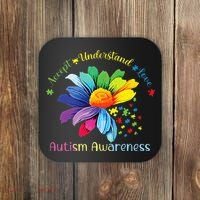 Autism Awareness Sunflower Accept Understand Love Autistic Coaster thumb 0