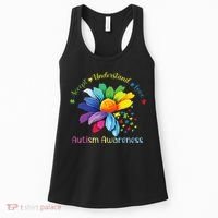 Autism Awareness Sunflower Accept Understand Love Autistic Women's Tank Top thumb 0