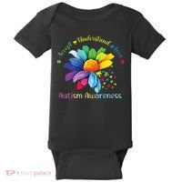 Autism Awareness Sunflower Accept Understand Love Autistic Baby Bodysuit thumb 0